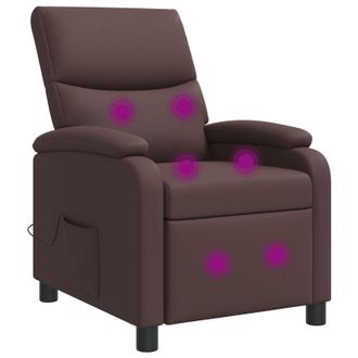 vidaXL Poltrona Massaggiante Marrone Similpelle Vidaxl