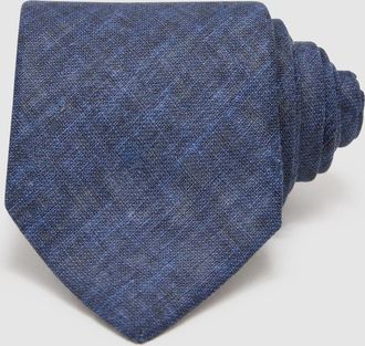 Reiss Navy Linen Woven Tie