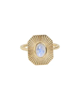 Tiramisu 14K Over Silver 0.90 Ct. Tw. Rainbow Moonstone Ring
