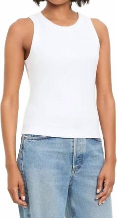 Michael Stars Womens Gina Wide Binding Crop Top In White