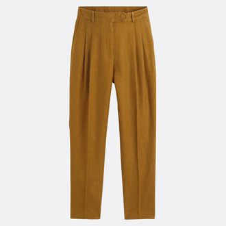 La Redoute Collections Linnen sigarettenbroek met hoge taille