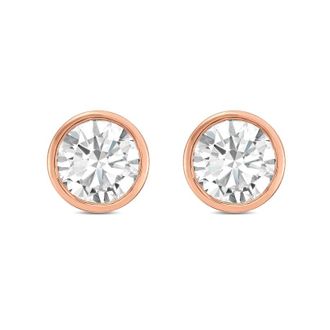 Diana M. Jewels 14KT ROSE GOLD LAB GROWN ROUND STUDS IN A BEZEL SETTING WEIGHING 5.00 CTS TW