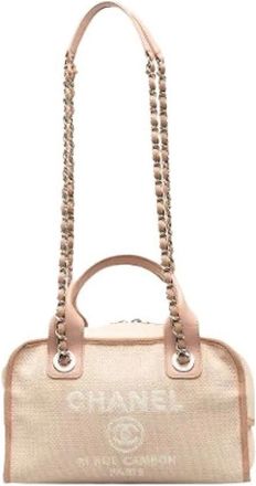 Chanel Pre-owned Handbags, female, Pink, Size: ONE SIZE Pre-owned Canvas Handbag