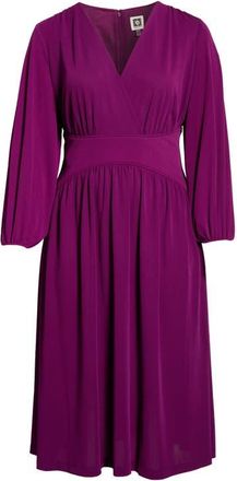 Anne Klein Blouson Sleeve Midi Dress in Beet at Nordstrom, Size 16W