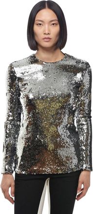 Stella McCartney Silver Embellished Crew Neck Top