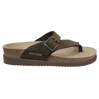 Mephisto Mephisto Helen Leather Womens Hook and Loop Sandals - Kaki - Size:UK 8.5