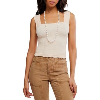 Free People Love Letter Floral Knit Camisole in Apricot Cream at Nordstrom, Size X-Small