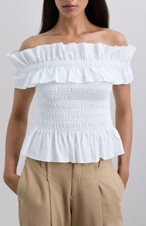 Scalpers Offshoulderpoplin Tee in White at Nordstrom, Size X-Large Eu