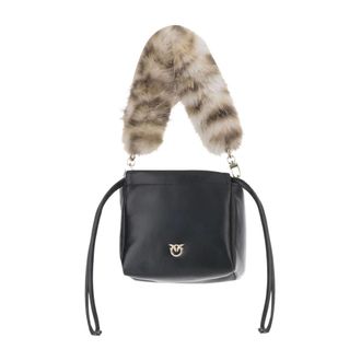 Pinko Pinko - Pouch Nappa/Macula - Dames - Tassen - Zwart - Maat: ONE Size Katoen