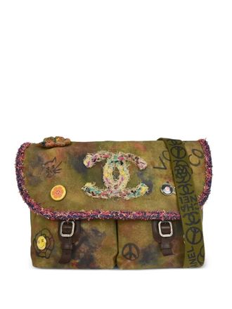 Chanel 2015 Graffiti On The Pavement crossbodytas - Groen