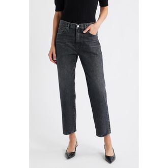 Frame Denim The Hang High Waist Ankle Straight Leg Jeans in Fractal at Nordstrom, Size 32