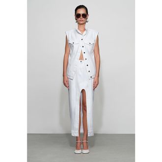 Et Ochs Alek Denim Midi Skirt in White at Nordstrom, Size 12