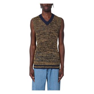 Wales Bonner Sleeveless Knitwear, male, Green, Size: L Stylish Sweaters with Maglia Gilet