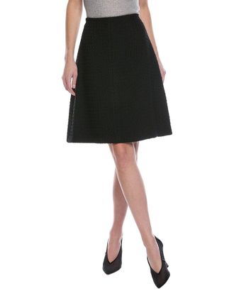 Oscar De La Renta Oscar De La Renta Tweed Silk-Lined Wool A-Line Skirt