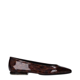 Loro Piana Primula Damess Lakleer bruine ballerina flats