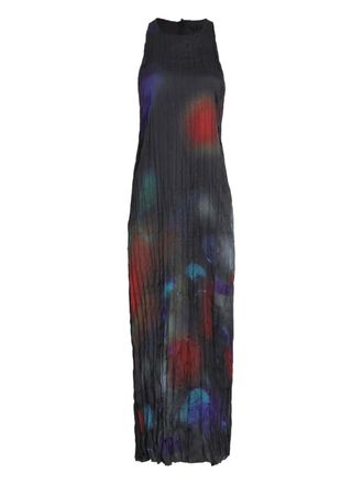 Osklen pleated maxi dress - Blue