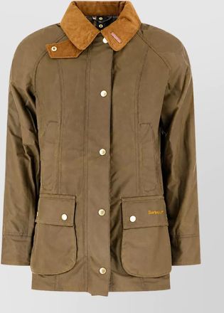 Barbour waxed cotton single breasted coat