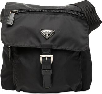 Prada Pre-owned Prada Tessuto Zip Buckle Messenger Bag Unisex 7YO58CXZ6U9BJX7J