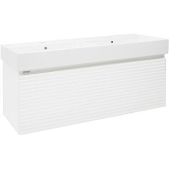 Puma Naturel Mueble De Ba&ntilde;o Con Lavabo Naturel Savona 118x43x44,8 Cm, Blanco Brillante (savona120biu2)