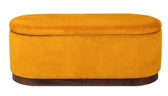 Nordlys Banco estilo escandinavo en terciopelo amarillo