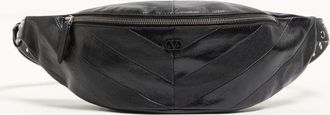 Valentino Garavani Marsupio Jean In Nappa Patchwork Con Motivo Chevron Uomo NERO UNI