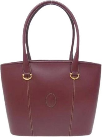 Cartier Pre-owned Tote Bags, female, Red, Size: ONE SIZE Pre-owned Leather Shoulder Bag