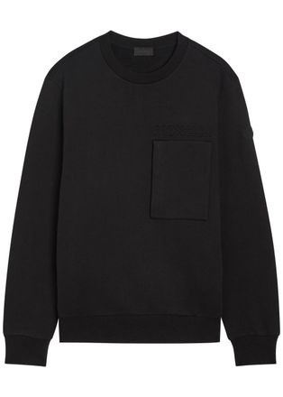 Moncler Embossed-logo Cotton Sweatshirt - Black - XL