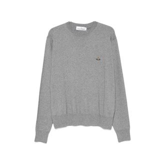 Vivienne Westwood Alex Embroidered-detail Crew-neck Long-sleeve Knitted Cotton T-shirt