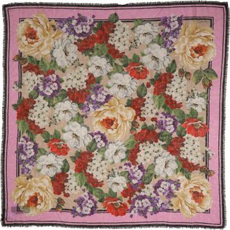 Dolce & Gabbana Multicolor Floral Cashmere Foulard Womens Scarf
