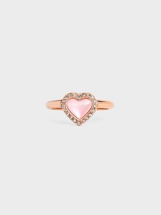 Charles & Keith Annalise Crystal Heart-Stone Ring