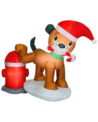 National Tree Company 4Ft Inflatable Puppy Dog And Fire Hydrant