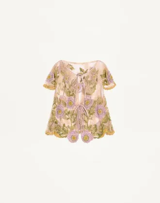 Valentino Camicia In Pizzo Ricamata Donna MULTICOLOR 38