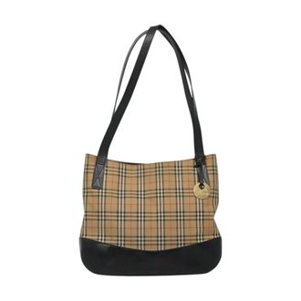 Burberry Pre-owned Tote Bags, female, Beige, Size: ONE SIZE Pre-owned Vintage Check Tote Bag