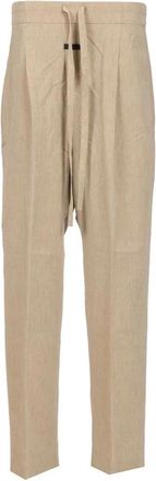 Fear of God Drawstring Straight Pant - Heren - Wijde Broeken - Beige - L - Katoen - Broeken