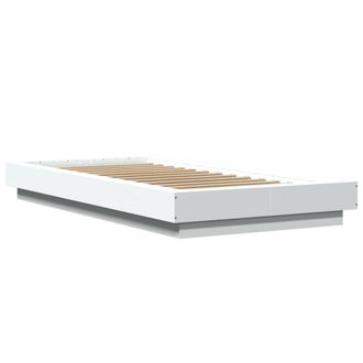 Berkfield Home Durable Bed Frame with LED Lights without Mattress White 90x200cm | Size: 90x200 cm