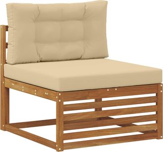 vidaXL Sof&aacute; Central De Exterior Madera De Acacia S&oacute;lida Natural Vidaxl