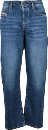 Diesel Blue Straight-Fit Faded Jeans