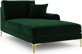BLOOMINGLOFT Chaiselongue Madara mit Samtbezug - Smaragdgrün