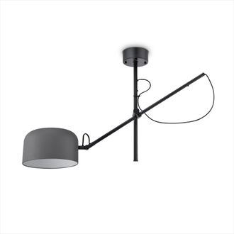 Paco Home Paco Home - Luminarias Led Suspensi&oacute;n Pie Techo Decoraci&oacute;n Sal&oacute;n Lectura Despacho E27 Negro, Deckenleuchte - Grau (de)