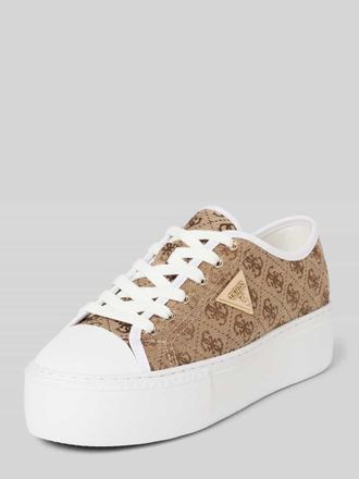 Guess Sneaker mit Allover-Logo-Print Modell Joe in Beige, Gr&ouml;&szlig;e 36