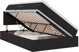 vidaXL Cama Con Almacenamiento Y Colch&oacute;n Negro 120 X 200 Cm Vidaxl
