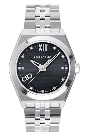 Ferragamo Vega New Diamond Bracelet Watch, 40mm in Stainless Steel at Nordstrom