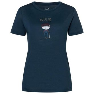 super.natural Wood Craftine Tee Merinoshirt f&uuml;r Damen | blau/ various