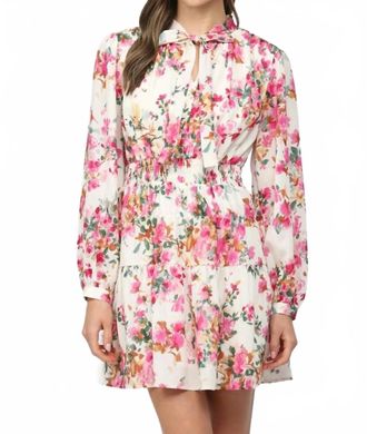 Fate Elvia Dress In Cream/ Fuchsia