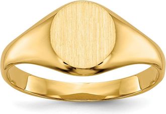 Diamond2Deal 14k Yellow Gold Closed Back Signet Ring