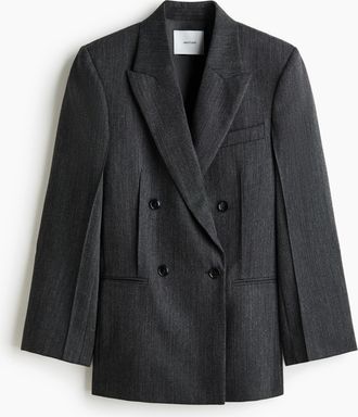 H&M Zweireihiger Blazer aus Wolle - Grau