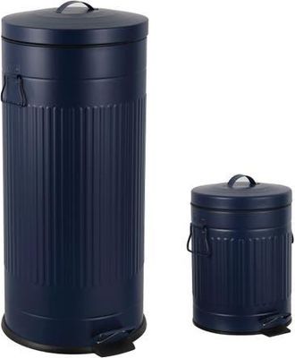 Happimess Theo Retro 8-Gallon Step Trash Can with Soft-Close Lid and Mini Trash Can in Denim Blue at Nordstrom