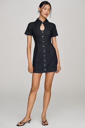 Avec Les Filles Keyhole Denim Mini Dress