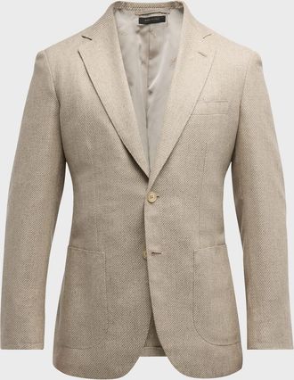 Brioni Men & apos;s Melange Twill Blazer
