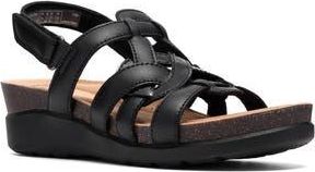 Clarks Calenne Gracie Wedge Sandal in Black Combo at Nordstrom Rack, Size 7.5
